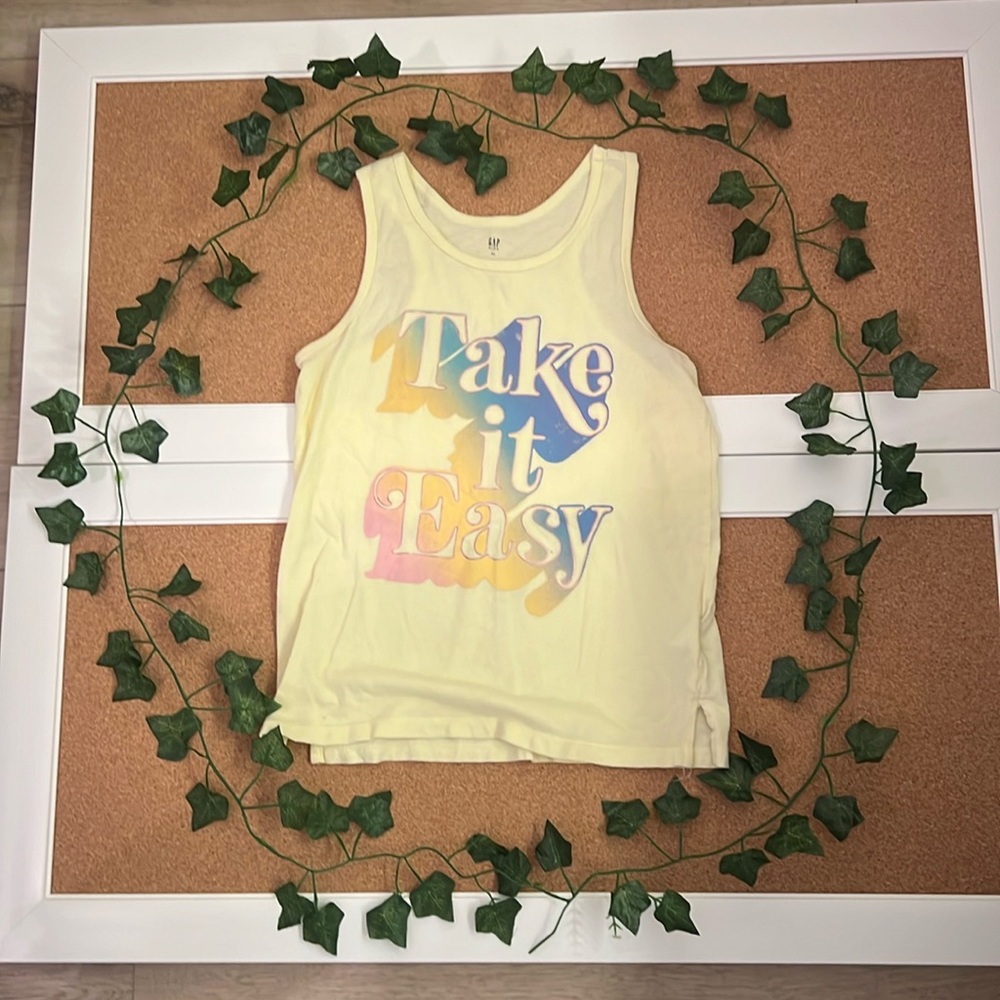 Yellow “Take it Easy” Tank Top